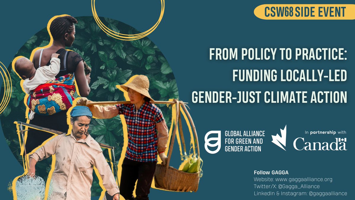 Missed the #GAGGAatCSW68 #SideEvent with @CanadaDev - 'From Policy To Practice: Funding Locally-led Gender-Just Climate Action?' 📌Watch it here to learn more about financing mechanisms for gender-just climate solutions: youtube.com/watch?v=f_blgk… #WeWomenAreWater #CSW68 #CSW2024