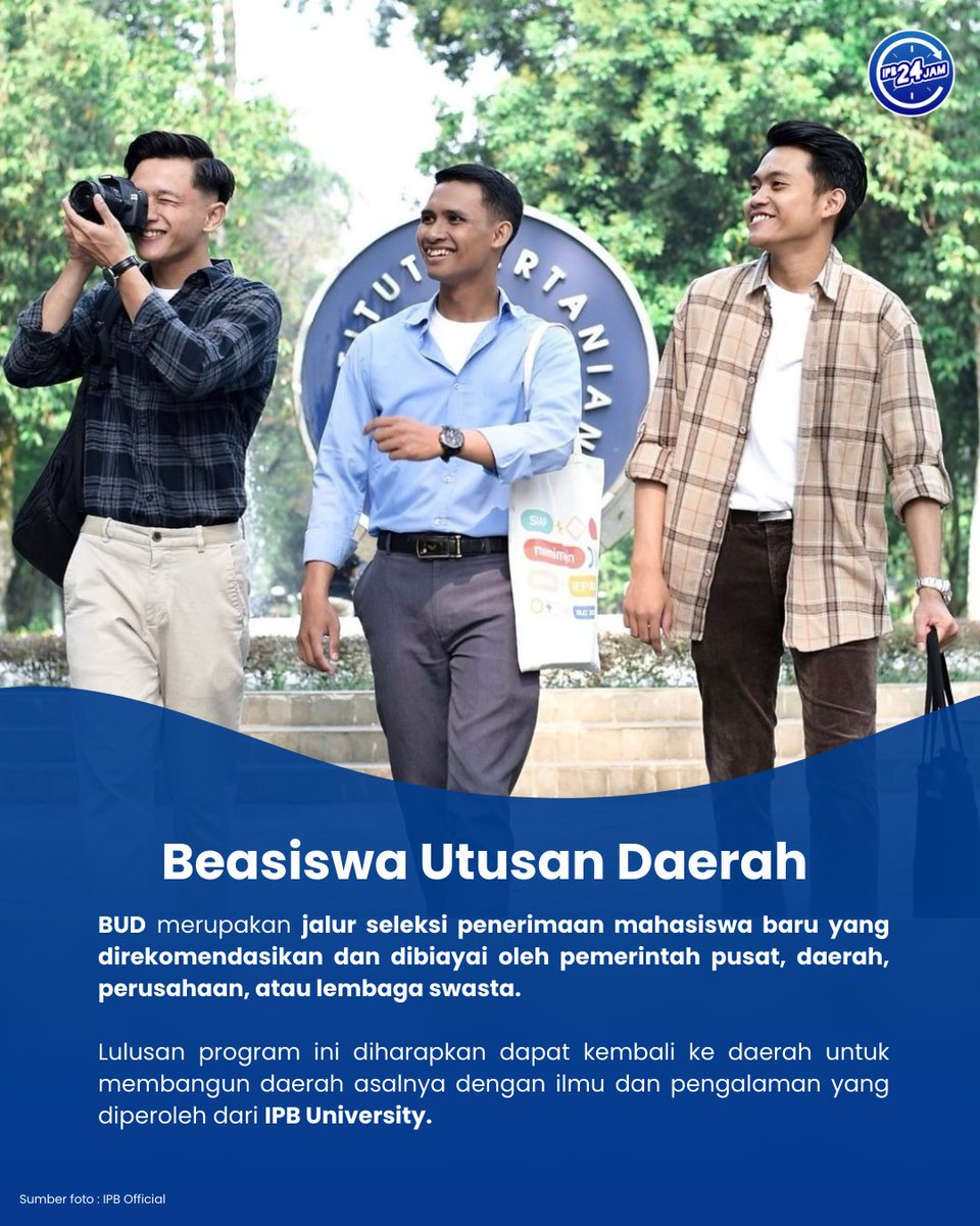 IPB24JAM's tweet photo. Yuk! Masuk IPB University dengan Beasiswa BUDπ€©
Semangat buat Calon #IPBNesian yang sedang berjuang melalui jalur ini π«Άπ»π
info lebih lanjut di https://t.co/YgxakJAQLA
#IPBUniversity #BeasiswaUtusanDaerah #InfoIPB #IPB24Jam #masukIPB https://t.co/Cjfa1kJtq2