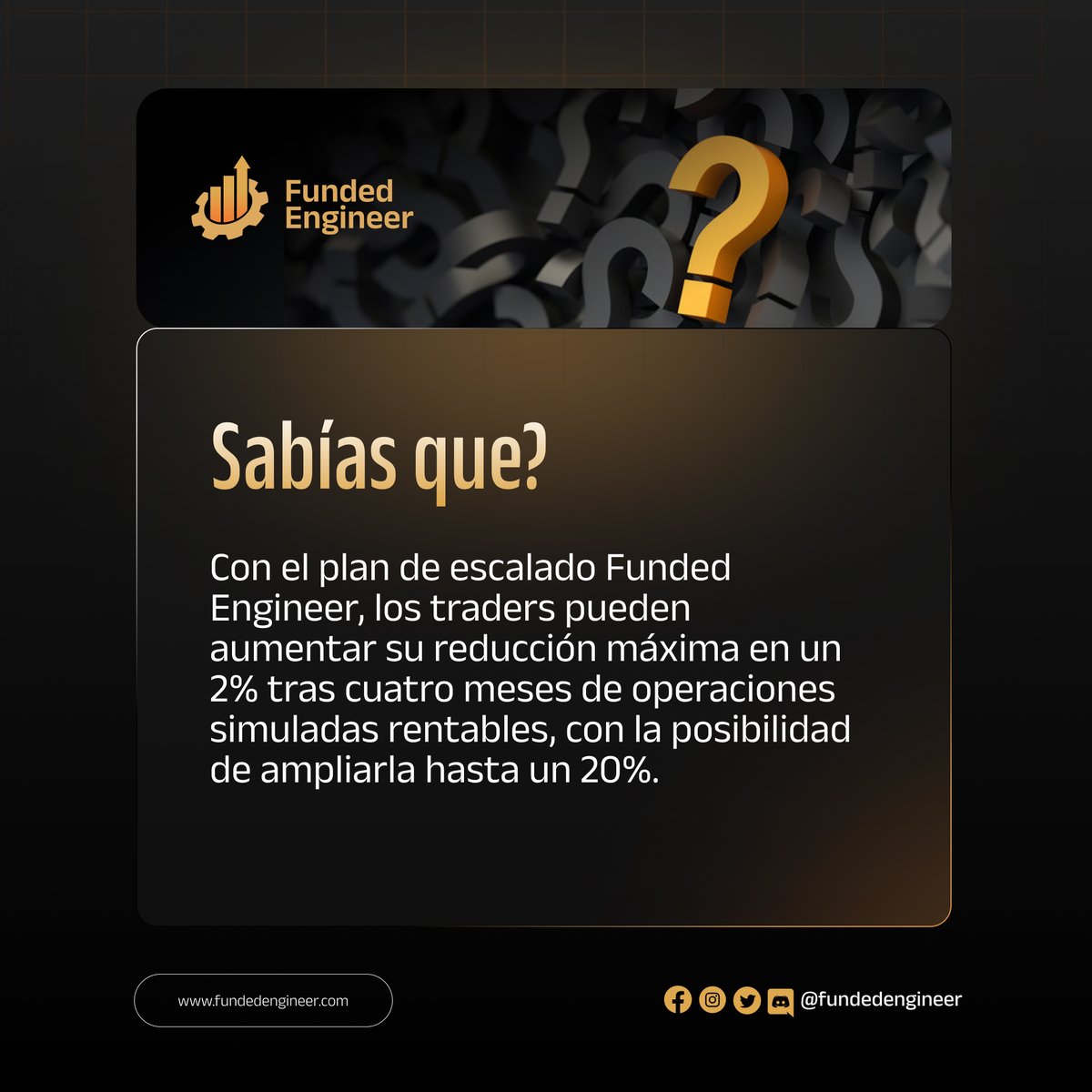 FundedEngineerE's tweet photo. Sabías que?

Con el plan de escalado #FundedEngineer, los traders pueden aumentar su reducción máxima en un 2% tras cuatro meses de operaciones simuladas rentables, con la posibilidad de ampliarla hasta un 20%. https://t.co/OoeL5jwyFm