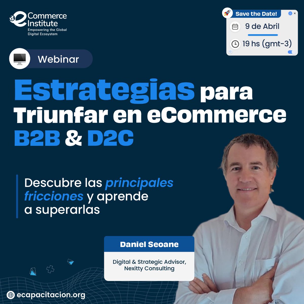 einstituto's tweet image. [Webinar] Estrategias para triunfar en #eCommerceB2B &amp;amp; D2C🚀

¿Enfrentas obstáculos para llevar tu #negocioB2B al mundo digital? ¿Tienes dificultades al desarrollar tus canales digitales? Descubre las principales fricciones que enfrentan las empresas y aprende cómo superarlas.