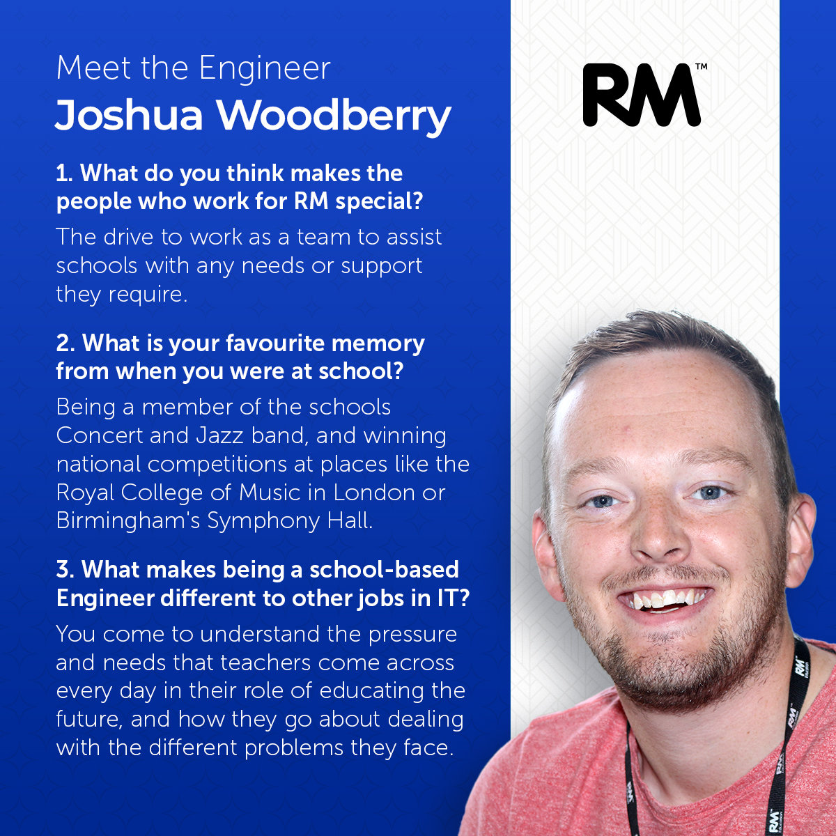 For this month’s ‘Meet the Engineer’, we are profiling Joshua Woodberry, who joined RM on an apprenticeship at just 17 years old and has now worked in the RM Dudley team for nearly 12 years. Get to know Joshua and his work through his answers below: