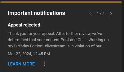CanuckCreator's tweet photo. hey @YouTubeCreators Can i get a human review of this please, again, a non-functioning PROP of a NOT EVEN REAL firearm is NOT a firearm thats part of a Cosplay  @YouTube @TeamYouTube https://t.co/U1zz7Jzg52