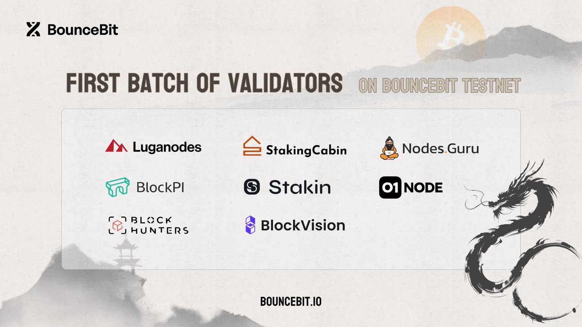 bouncebit's tweet photo. BounceBit has successfully onboarded its first batch of node operators to BounceBit Testnet. 

There are now 14 validators in the active set, with a total stake of 430 #BTC and 192,658,227 $BB

A second batch will follow soon. 
🔗https://t.co/ser14T2S8E https://t.co/vxp0KAftFg