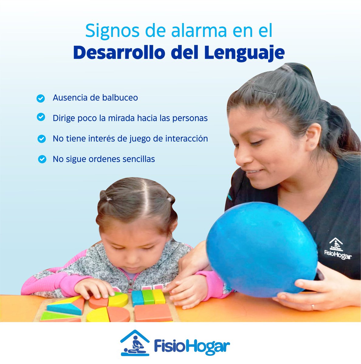 FisioHogarPe's tweet photo. ¿Tu niño(a) no se comunica correctamente? Reconoce a tiempo las señales que te da tu niño(a) para detectar si necesita Terapia de Lenguaje, es importante notar la presencia de ellas en una edad temprana para que así tenga un tratamiento adecuado en su desarrollo del lenguaje. https://t.co/EP69NPszzA