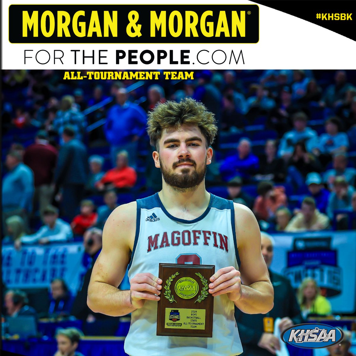 Congratulations to Aden Barnett from Magoffin County on being selected to the All-Tournament Team presented by Morgan &amp; Morgan. <a href="/forthepeople/">Morgan & Morgan</a>. <a href="/BGSportsNation/">Bluegrass Sports Nation</a>