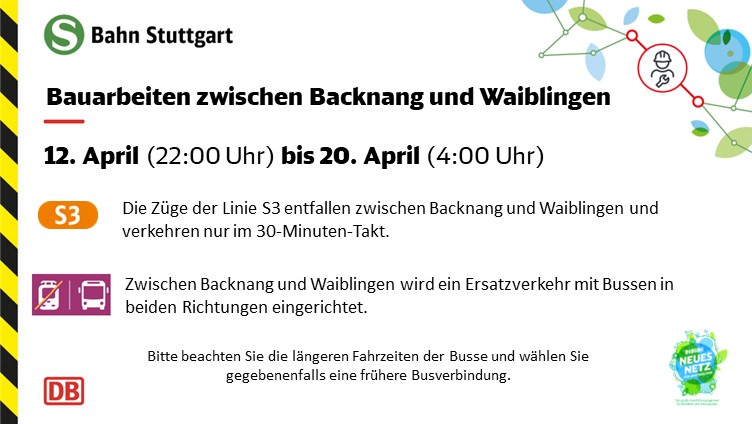 🚧#Drandenken🚧#Bauarbeiten Ab Heute Nacht kommt es zu Fahrplanabweichungen auf der Linie #S3 Alle Infos👉t1p.de/em0jp