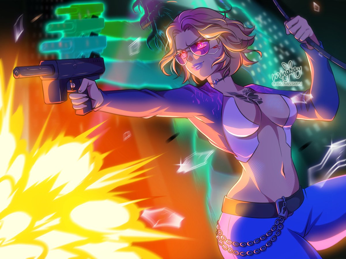 DynamicExit's tweet image. Another incredible piece from the amazing @itsmingway.

First time commissioning a custom character! Thank you for bringing my hyper-lethal V to life in your art!

*Unintelligible exited gurgling*