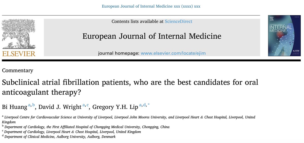 🧠Are pts w/ device detected #AFib at risk of stroke? ✔️How to evaluate the risk (burden/ CHA2DS2-VASc)? 💊Should they receive OACs? Find it out in 2 great clinical insight papers! 🖇️tinyurl.com/5cnsxmpp 🖇️tinyurl.com/yu9k5aru @BorianiGiuseppe @LiverpoolCCS @MProiettiMD