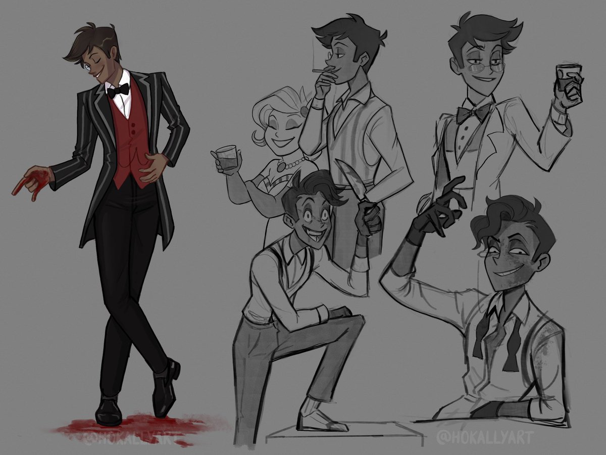 Some Human Alastors cause I just think hes neat 🦌 
#HazbinHotelAlastor #alastor