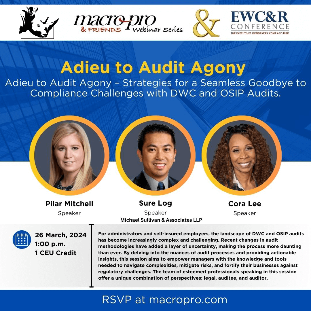 sullivanattys's tweet image. 🔍 Dive into the intricate world of DWC and OSIP audits in an upcoming webinar, presented by MS&amp;amp;A’s Pilar Mitchell, Sure Log, and Cora Lee! 📊 Register now at ➡️ macropro.com.
#MacroPro #EWC #DWCAudit #OSIPAudit #TeamRhino