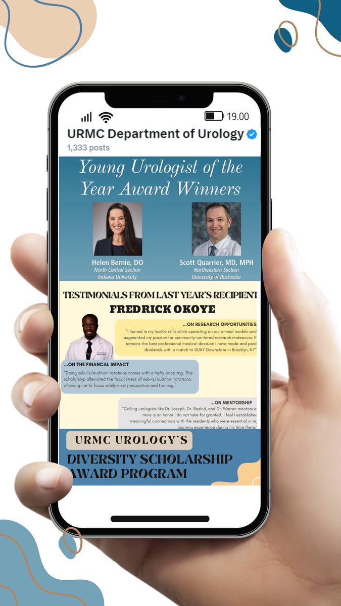 💡Hey You! Are you up to date with #URMCUrology? 🏆 We are celebrating two of our #URMCUroRes alumni who recently received prestigious awards, a testament to the excellence of our residency program! Don't miss our Virtual Open house on 3/27 to explore sub-internship