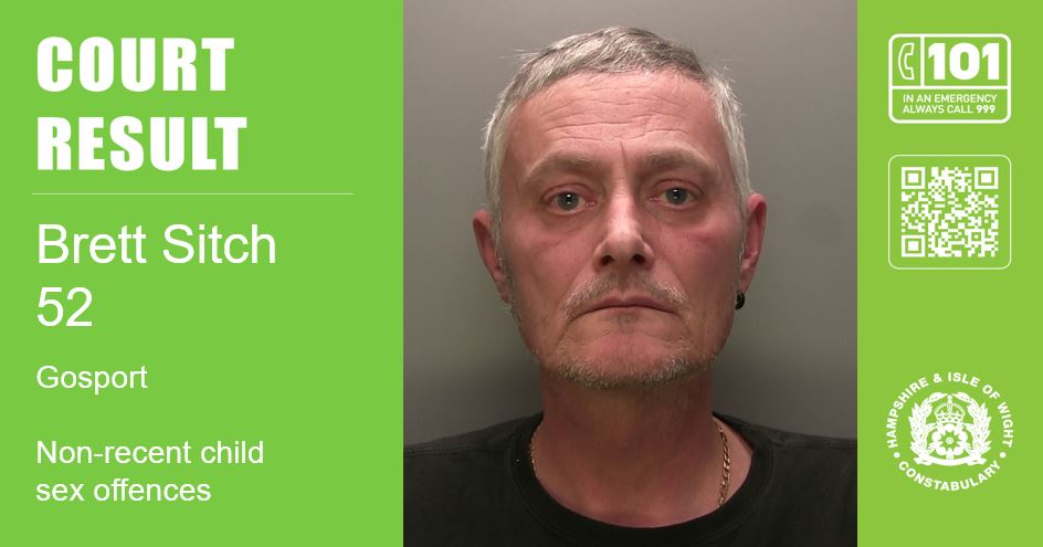 Brett Sitch, aged 52, was jailed for 30 years today for non-recent child sex offences committed in #Gosport between 1997 and 2001. Read full details of the case here >>> orlo.uk/ssUKa
