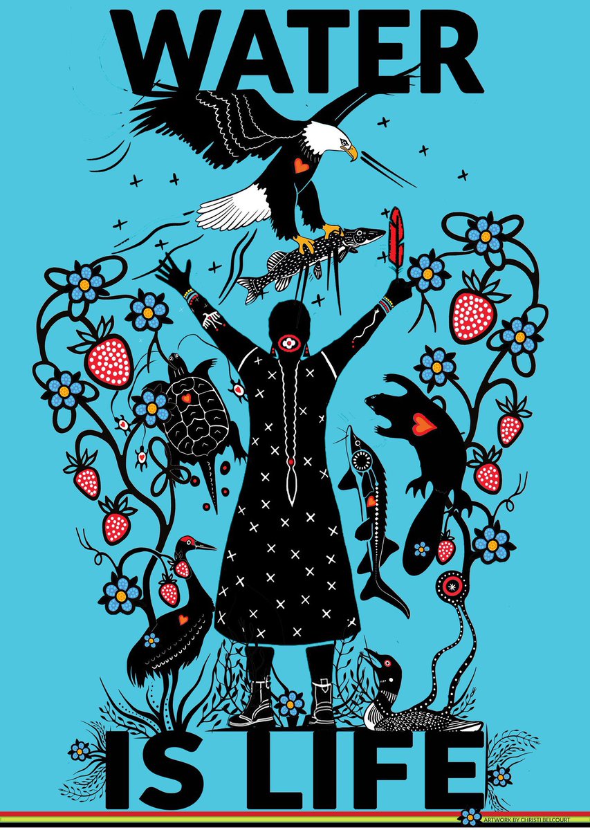 Happy #WorldWaterDay to everyone who is sustained by water (yes, that’s you!). This beautiful art by @christibelcourt says it all. We are all connected by water and have a responsibility to care for her. #WaterIsLife