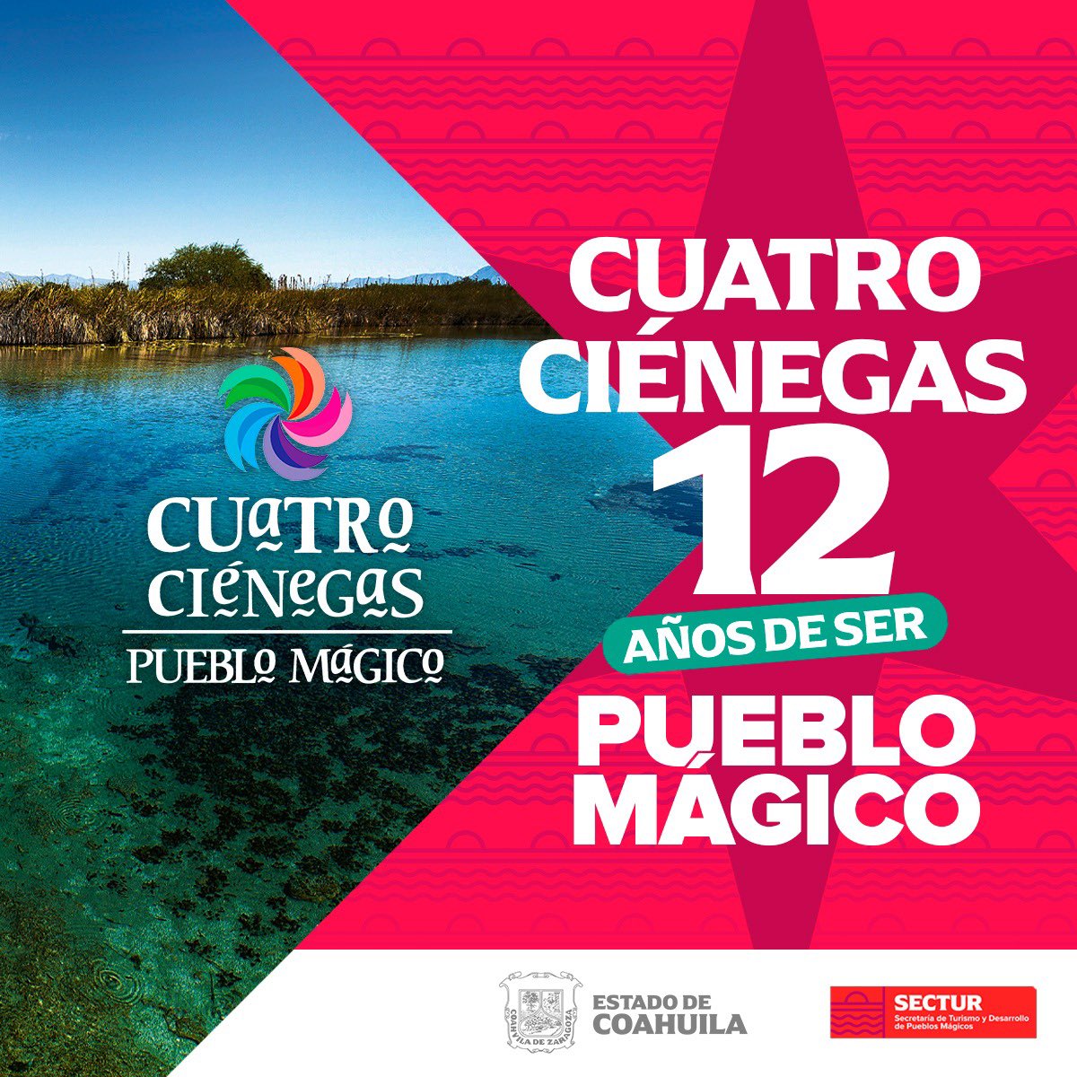 SeTurCoah's tweet photo. Cuatro Ciénegas hoy está de fiesta por sus primeros 12 años de magia. Estas vacaciones de Semana Santa, visita este Pueblo Mágico y disfruta responsablemente sus atractivos turísticos.

📍 @4CienegasMagico https://t.co/M1oT5gD4vd