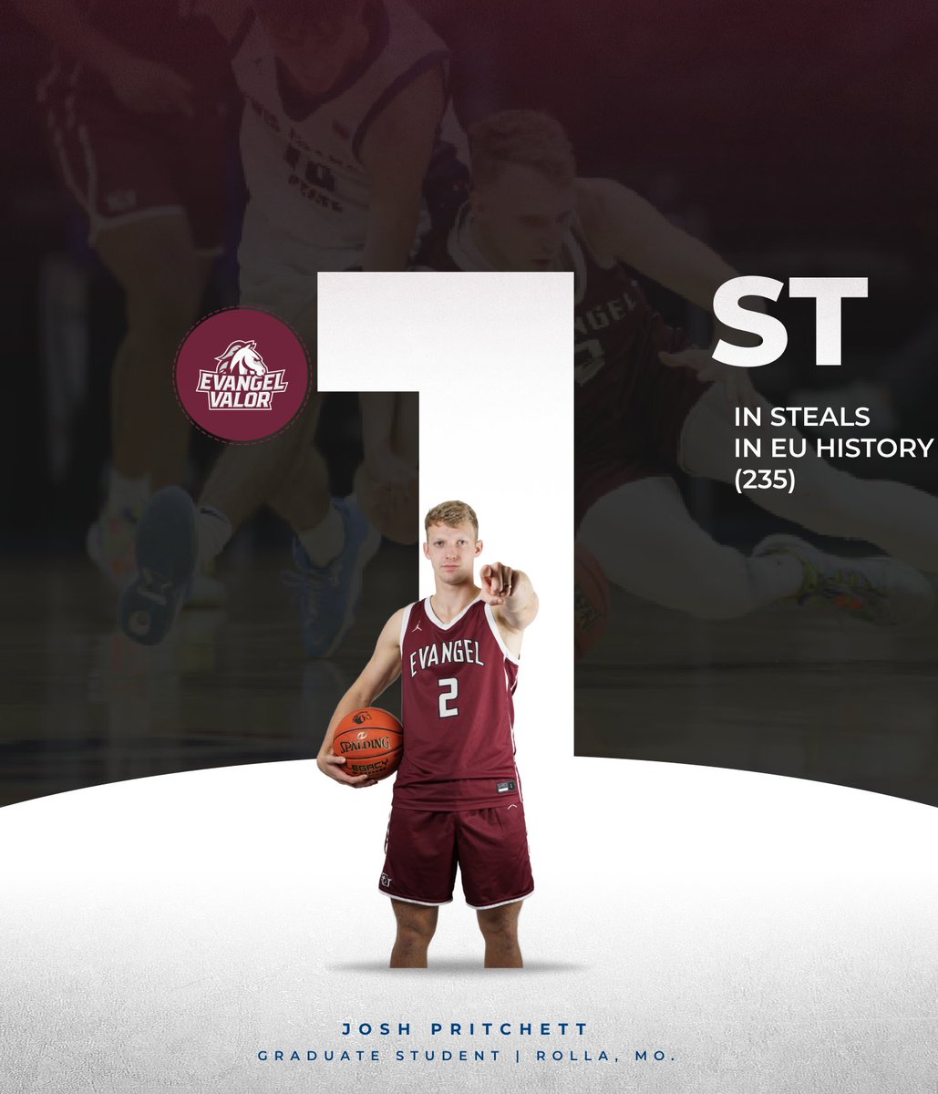 Congratulations to Josh Pritchett, who broke the Evangel school record for steals in a career last night, previously held by Autry Acord, with 235!