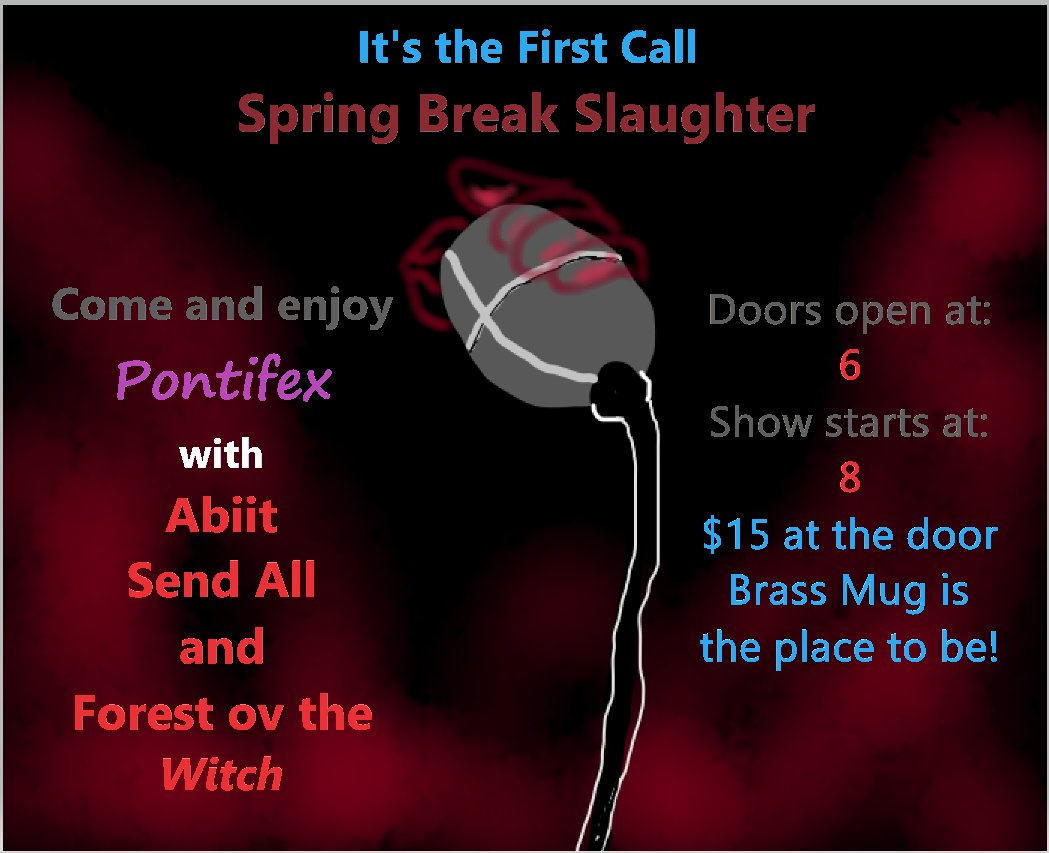 anthonyartist's tweet photo. Getting ready for tonight's 2nd live show by @FirstCallWMNF w/myself, @Schroy13 and Ashley. We promoted it on @wmnf and now we want to see your face in the place. Come out and have a good time w/ #sendall , #forestovthewitch , #abiit and #pontifex at #brassmug . #liveshow #metal https://t.co/3q5OC4SYrB