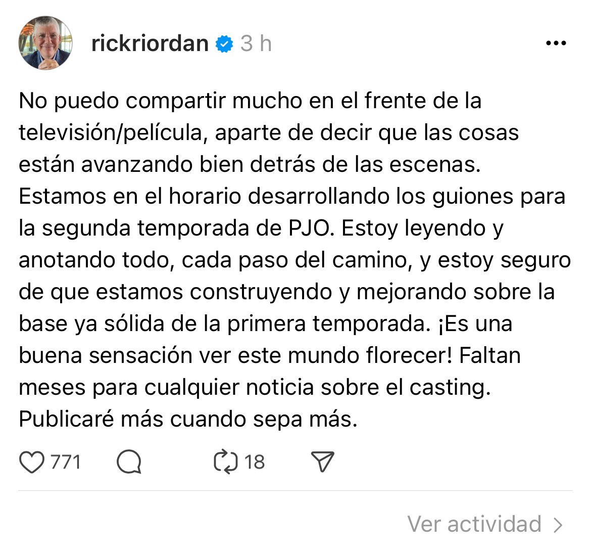 Rick Riordan actualiza sobre la segunda temporada de Percy Jackson 🔱