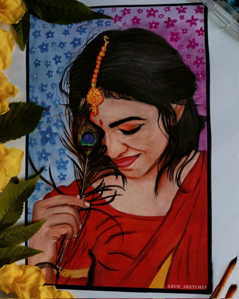 Watercolour Portrait Actress @MamithaBaiju_ ❤️ Art by #Arunsketches #premalu #MamithaBaiju #Drawing #Twitter