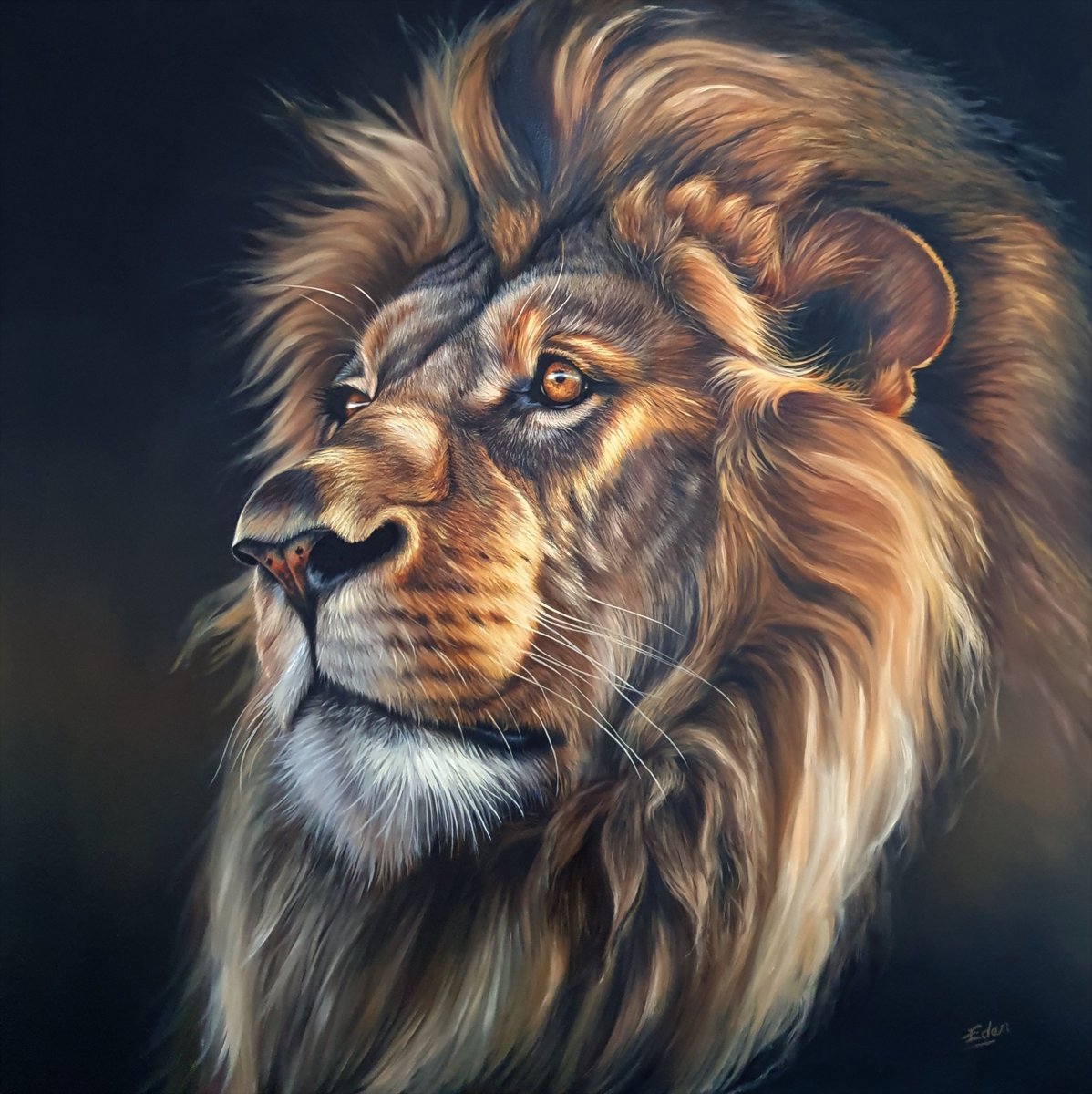 The second painting in my 'Big 6' series is now finished. 

'First Watch', oil on board, 24 x 24'
Available to purchase once dry
Please dm me with any enquiries

#bigcatswildlife #lionsmane #lionpainting #lion #kingofthejungle #africanwildlife #wildlifeinart #wildlifepainting