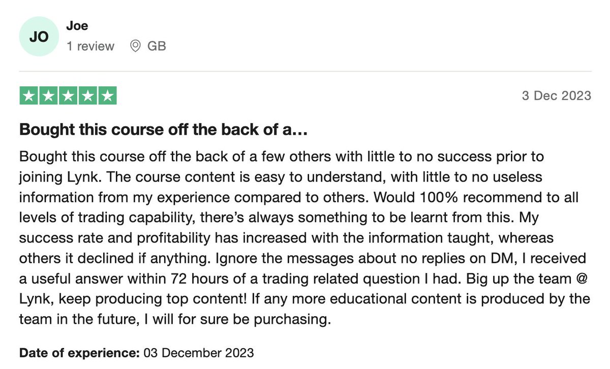 LynkTrading's tweet photo. Some member reviews of our services here at Lynk Trading. https://t.co/K9oEBuj4ON