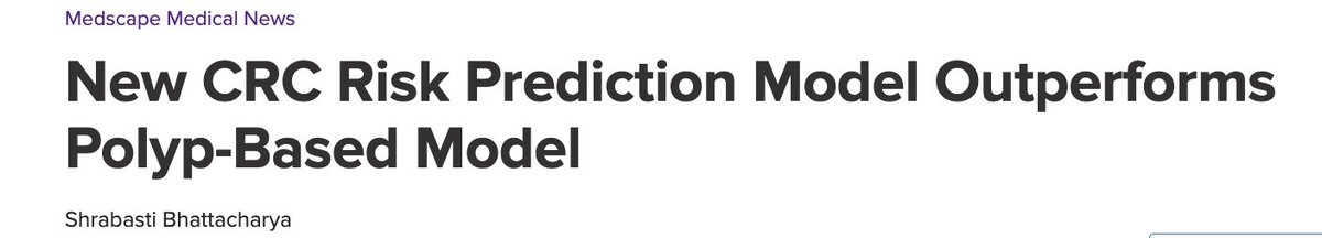 New from @JeffLeeMD @DouglasCorley @KPDOR @kpnorcal @PermanenteDocs in @AmJGastro in @Medscape: Model w/ age, diabetes, colonoscopy indication & polyp findings better #CRC risk predictor in patients w/ 1st adenoma on #colonoscopy. @KPCancerRsrch Story: ibit.ly/yWKtO