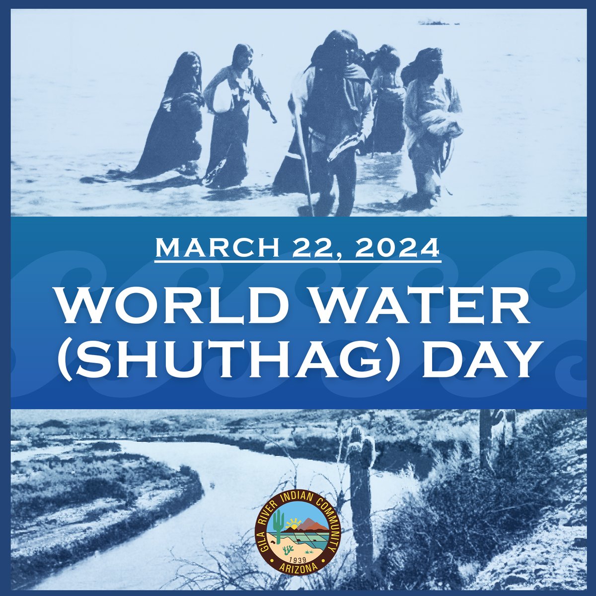 Happy #WorldWaterDay! Today, we honor the significance of water, Shuthag, in our Community as Akimel O'otham and Pee-Posh.