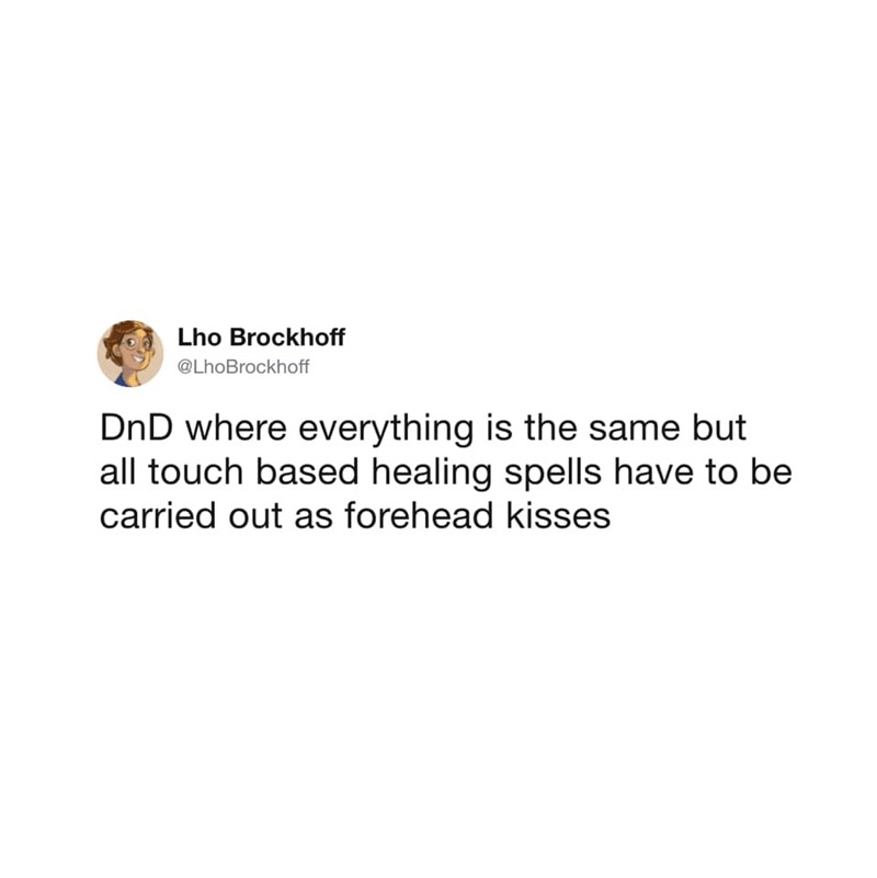 ac10shirts's tweet photo. A little pick me up to get through your Friday! π
#ForeheadKiss #TGIF #Humor #Gamer #Nerd #Healing #SmallBusiness #ArmorClass10 #AC10 #DungeonsAndDragons #DnD https://t.co/NrF1Z7prT4
