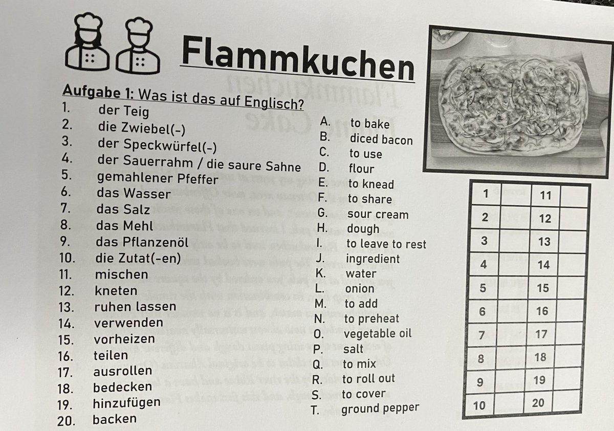 KESBathGerman's tweet photo. Wir haben heute Flammkuchen gemacht!👏👏👏Klasse 10. 
Teig ausrollen, Sauerrahm, Zwiebeln, und Speckwürfel hinfügen, 10 Minuten in dem Ofen backen, lecker! 😋 https://t.co/OjNhPBa9xW