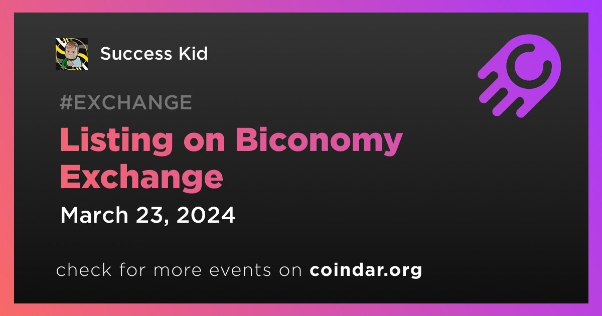 coindar_'s tweet photo. @successkid_sol @BiconomyCom 🗓️ SKID event has been added to Coindar: 

https://t.co/Rd0TE99UiE

✅ Vote for an event to bring it to the top!

🗞️ Check out the media about Success Kid: https://t.co/HQYJ6Ccjsp https://t.co/2f8wkp8wDT