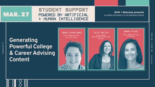 Join us for a four-part series as we delve into the transformative realm of #HybridAdvising—a powerful alliance between human advisors who support students and AI technology. Register for Generating Powerful College & Career Advising Content today! hubs.ly/Q02hr88p0