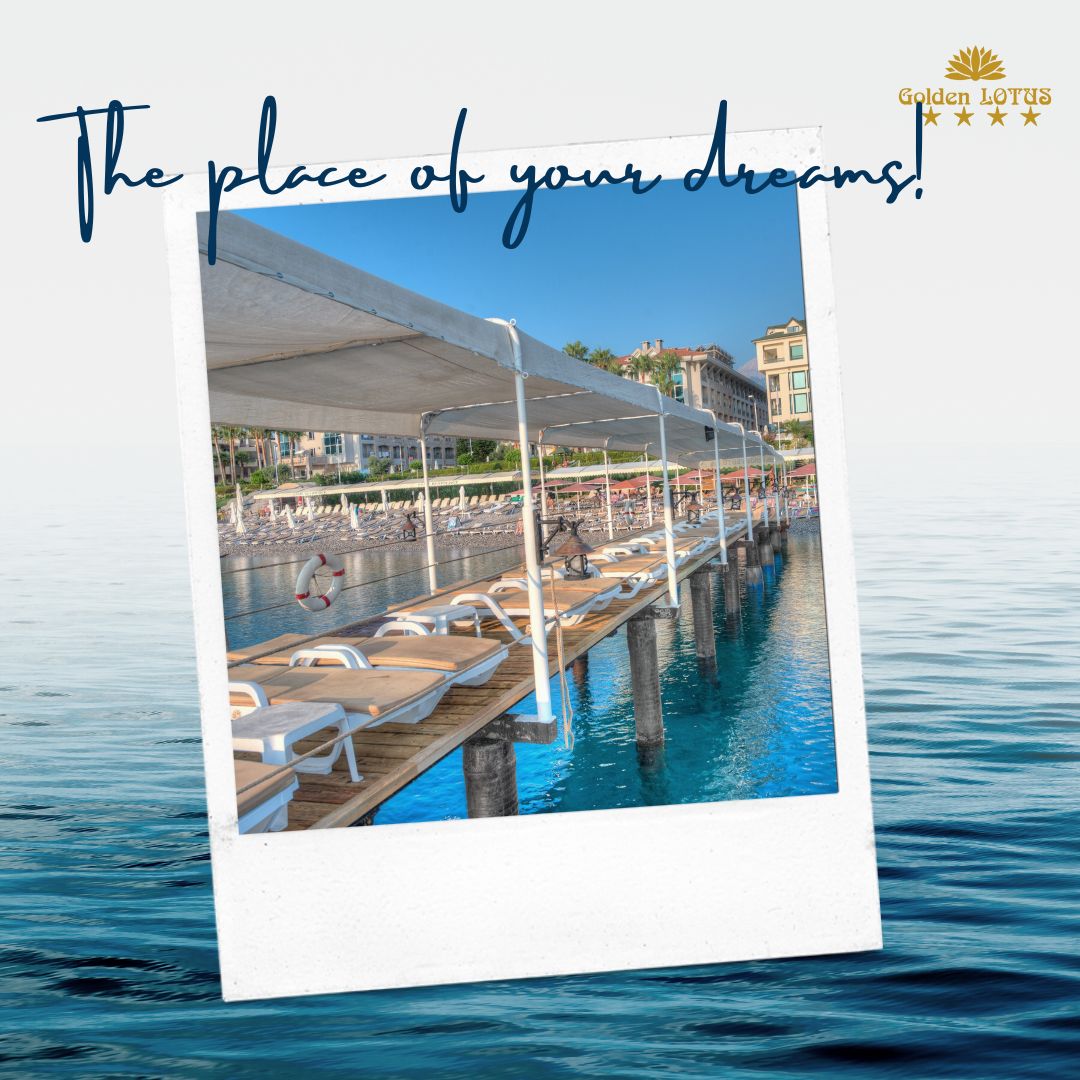 Immerse yourself in pure bliss at Golden Lotus Hotel's bathing jetty. Unwind, relax, and let the beauty of the Mediterranean surround you.

#goldenlotushotel #goldenlotuskemer #visitkemer #GoldenLotusAdventure #BathingJettyEscapade