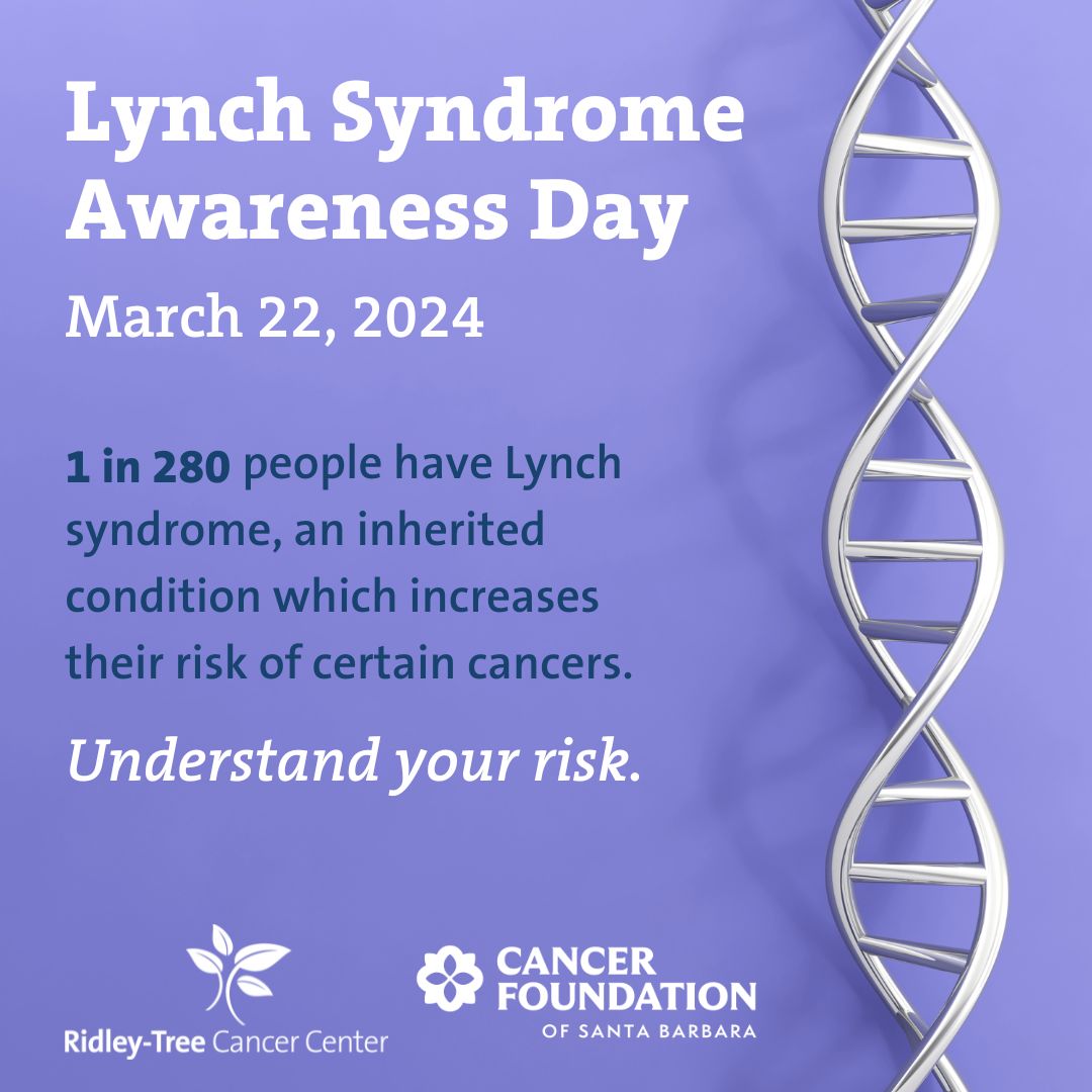 This #LynchSyndromeAwarenessDay know your risk for the inherited conditions which raise cancer risk. People with #LynchSyndrome have a much higher risk of developing colorectal cancer & an increased risk of developing several other types of cancer. ridleytreecc.org/cancer-center/…