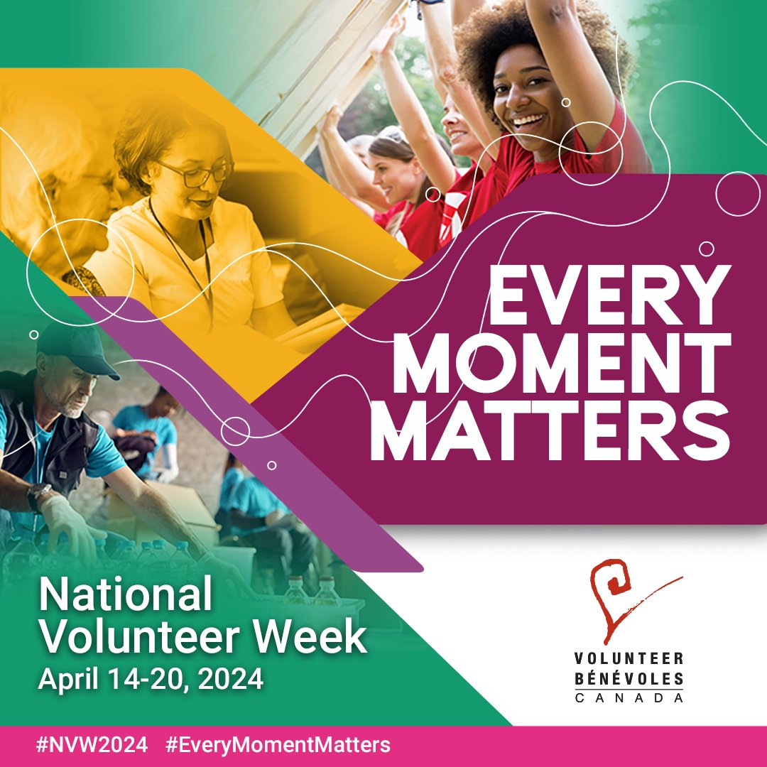 #NVW2024 is just around the corner! During National Volunteer Week, April 14th to 20th, 2024, we recognize every volunteer and celebrate each contribution they’re making at a moment when we need their support more than ever. #EveryMomentMatters