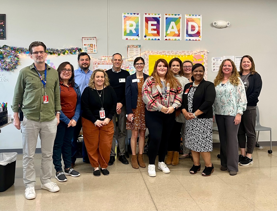 Happy 2-year anniversary to our Director, Claire! Claire celebrated her anniversary yesterday alongside a few advisory board members at a site visit to a @DelValleISD campus to meet our partners and see our District Capacity Building program in action.