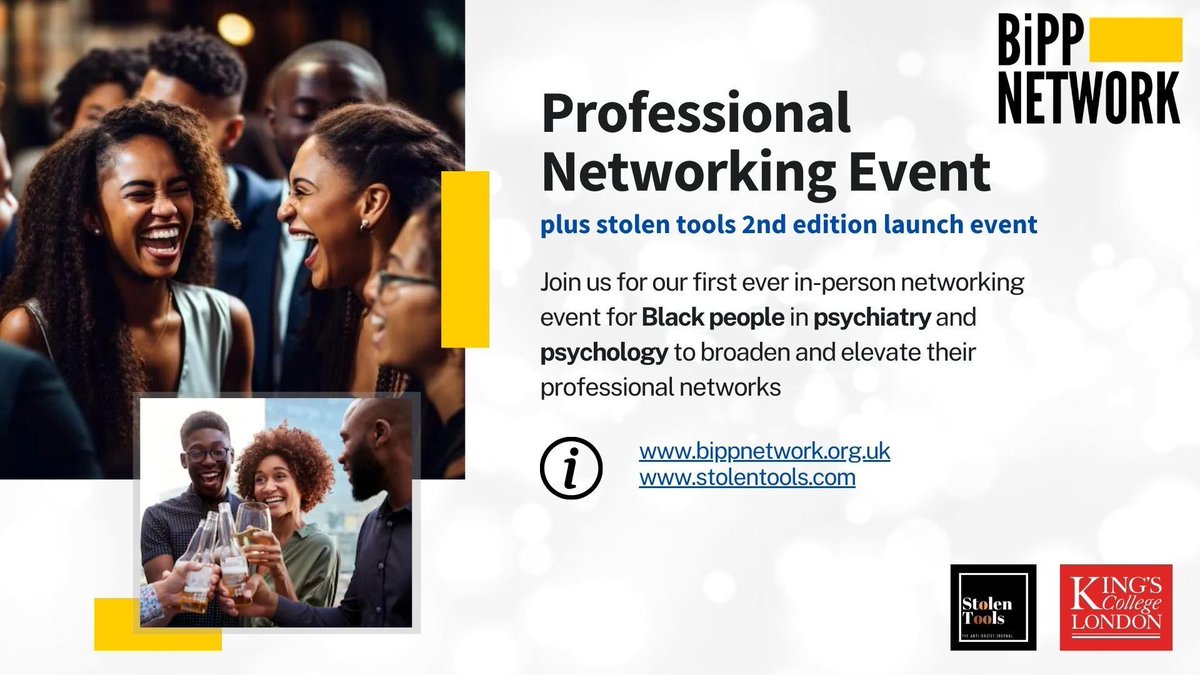 NEW EVENT ALERT 🚨 The BiPP Network is proud to announce it’s first event of 2024: The Professional Networking Event plus Stolen Tools 2nd Edition launch event ⭐️ Stay tuned for more information and details very soon!