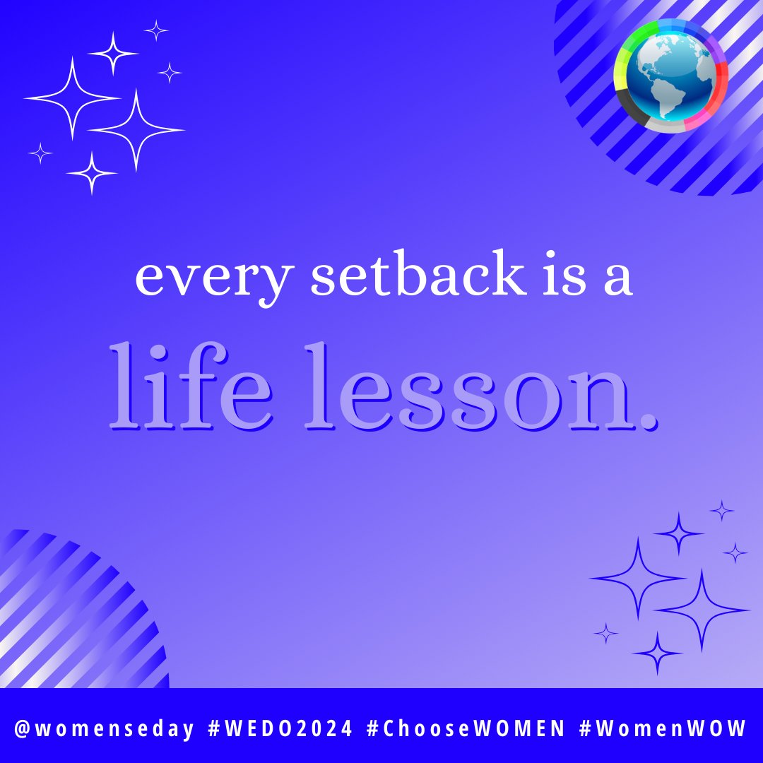 Every setback is a life lesson. Learn, grow, and keep moving forward. 📚 #LifeLessons #GrowthMindset #NeverGiveUp #WEDO2024 #Choosewomen #JoinWEDO #WomenWOW