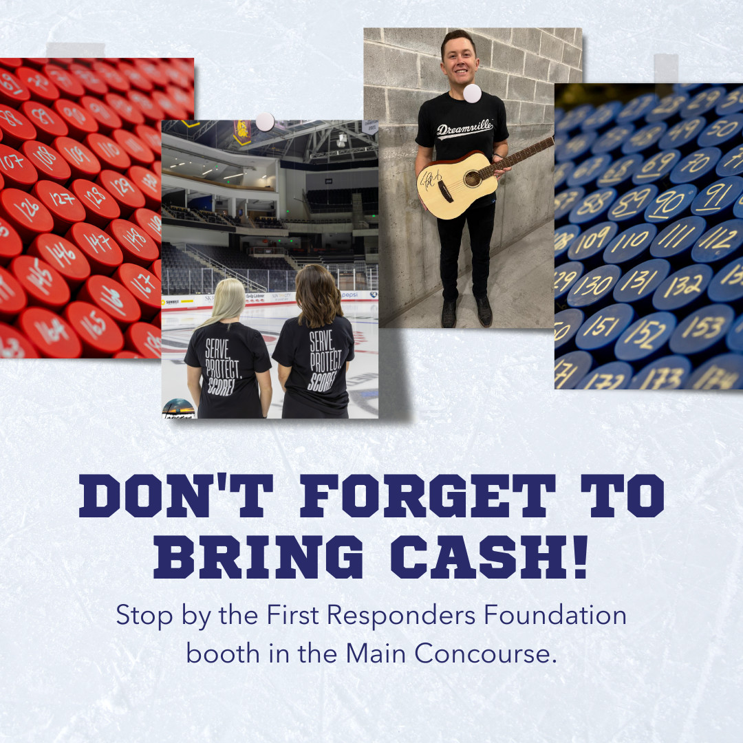 Bring extra cash this Sunday, we have a lot of fun planned!

The @frfomaha booth will be selling t-shirts and raffle tickets (1 for $5, 5 for $20) for some epic packages, as well as pucks for the Chuck-a-Puck contest during the 2nd intermission! 

Get tix: bit.ly/gunsnhoses24