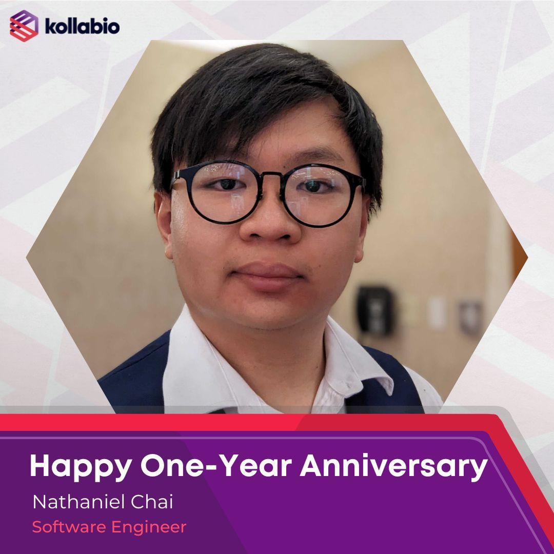 kollabio's tweet photo. Congratulations to Nathaniel Chai for his one year anniversary at Kollabio! Nate has been a valuable team member on our projects this past year, and it has been wonderful to watch him grow as a Software Developer.

#kollabio #kollaborator https://t.co/ZowtzGJOxX