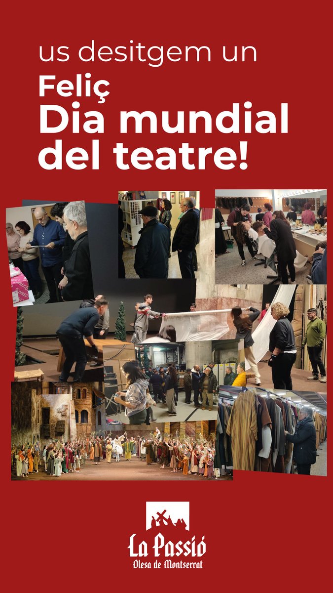 🎭 Feliç Dia mundial del teatre! #lapassiodOlesa #teatre #cultura #culturapopular