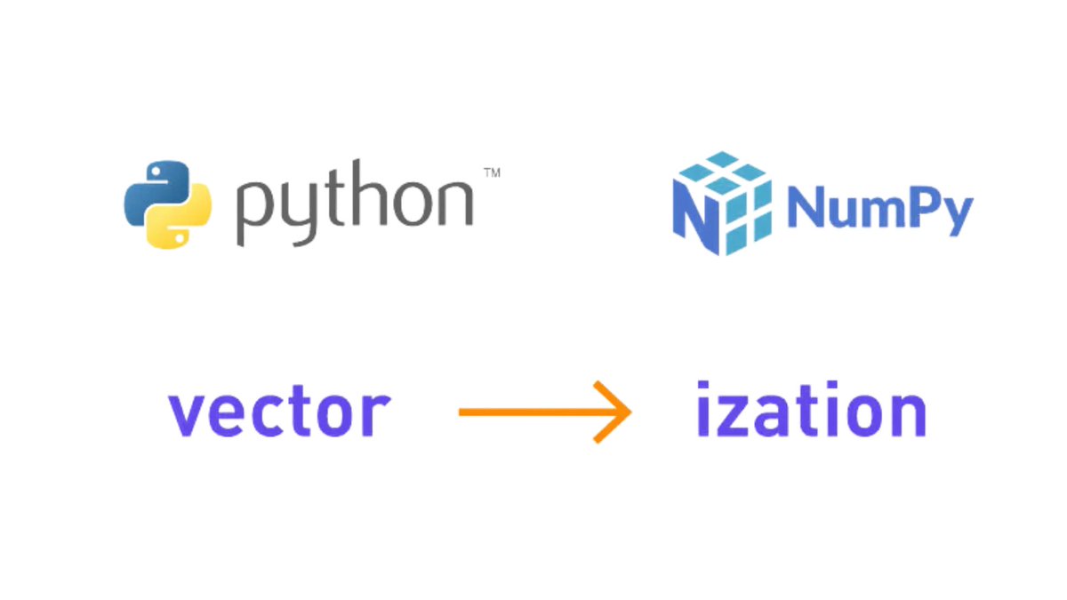 🚀 Excited to optimize your Python code? Dive into the world of vectorization using NumPy! 

Read: tinyurl.com/yk6zb2ma

💡 Vectorization allows you to perform operations on entire arrays, making your computations lightning-fast! No more tedious iteration over each element.