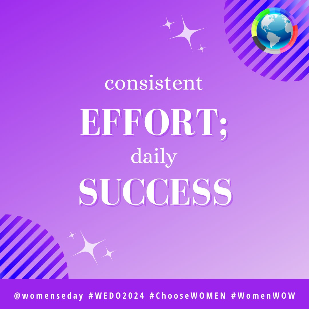 Consistent effort, daily success. Small steps lead to big achievements. 🌟 #ConsistencyIsKey #DailyHustle #AchieveGreatness #WEDO2024 #Choosewomen #JoinWEDO #WomenWOW