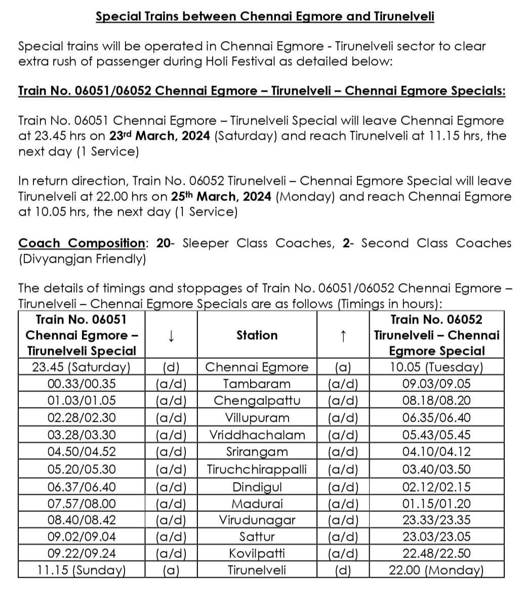 M.simon jeyakumar (@simon_jeyakumar) on Twitter photo Spl train Shouldn't be for Holi we never celebrate Holi in Tamilnadu . Monday is Panguni Uthiram Festival in southDistricts & already declared holiday .India is a diversified country with different culture don’t try to impose a festival in other parts of the country <a href="/GMSRailway/">Southern Railway</a> Spl train Shouldn't be for Holi we never celebrate Holi in Tamilnadu . Monday is Panguni Uthiram Festival in southDistricts & already declared holiday .India is a diversified country with different culture don’t try to impose a festival in other parts of the country <a href="/GMSRailway/">Southern Railway</a>