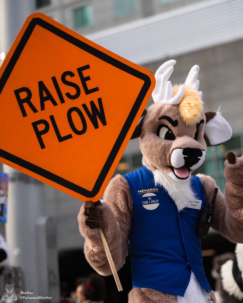 Don’t forget to raise plow this #FursuitFriday Photo by the wonderful @PoisonedShutter