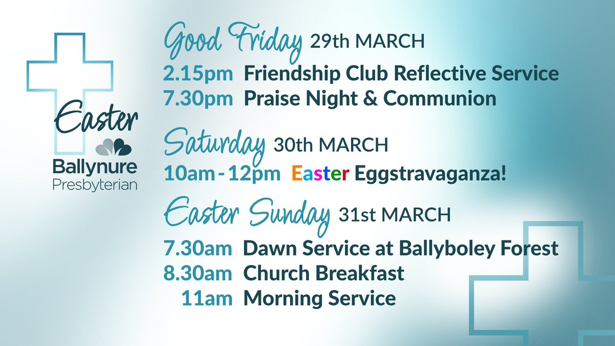 BallynurePres's tweet photo. Easter praise, worship and celebration at Ballynure Presbyterian Church.

🧡 For Jesus. https://t.co/nmi2MqFxHX