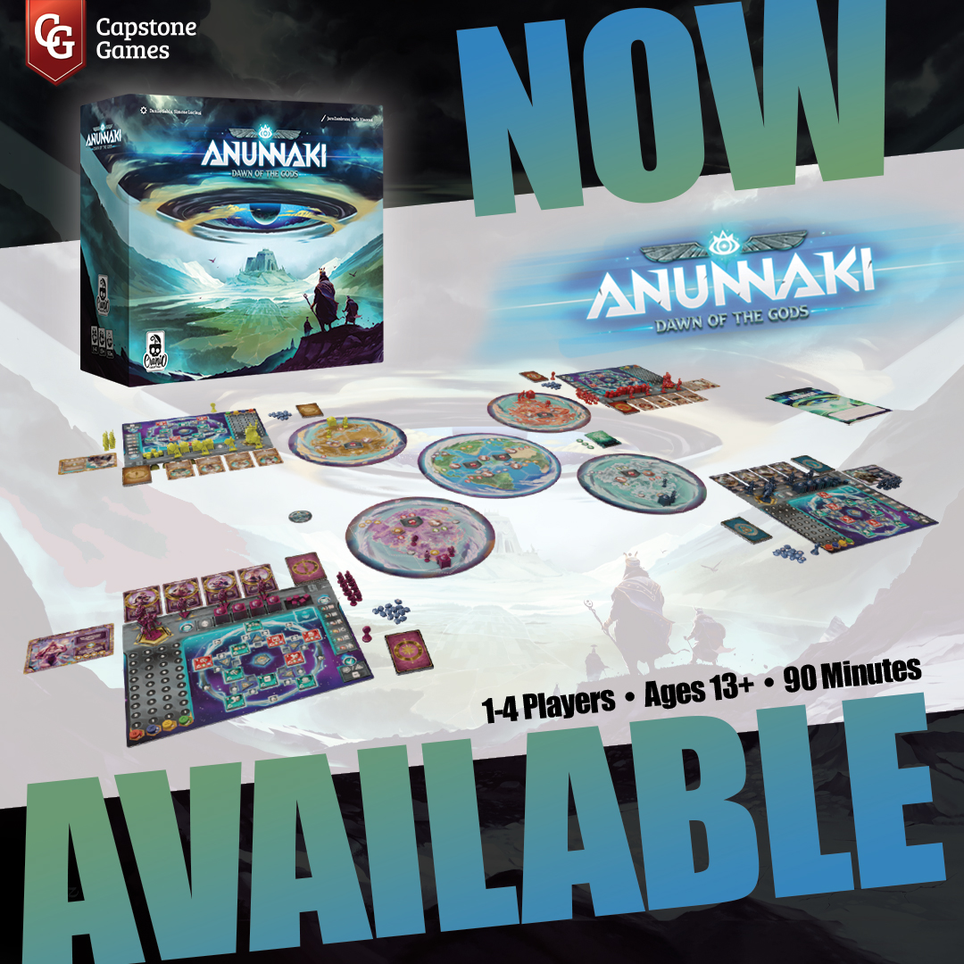 Now available on the Capstone website - Anunnaki: Dawn of the Gods! Learn more and order today: capstone-games.com/board-games/an…