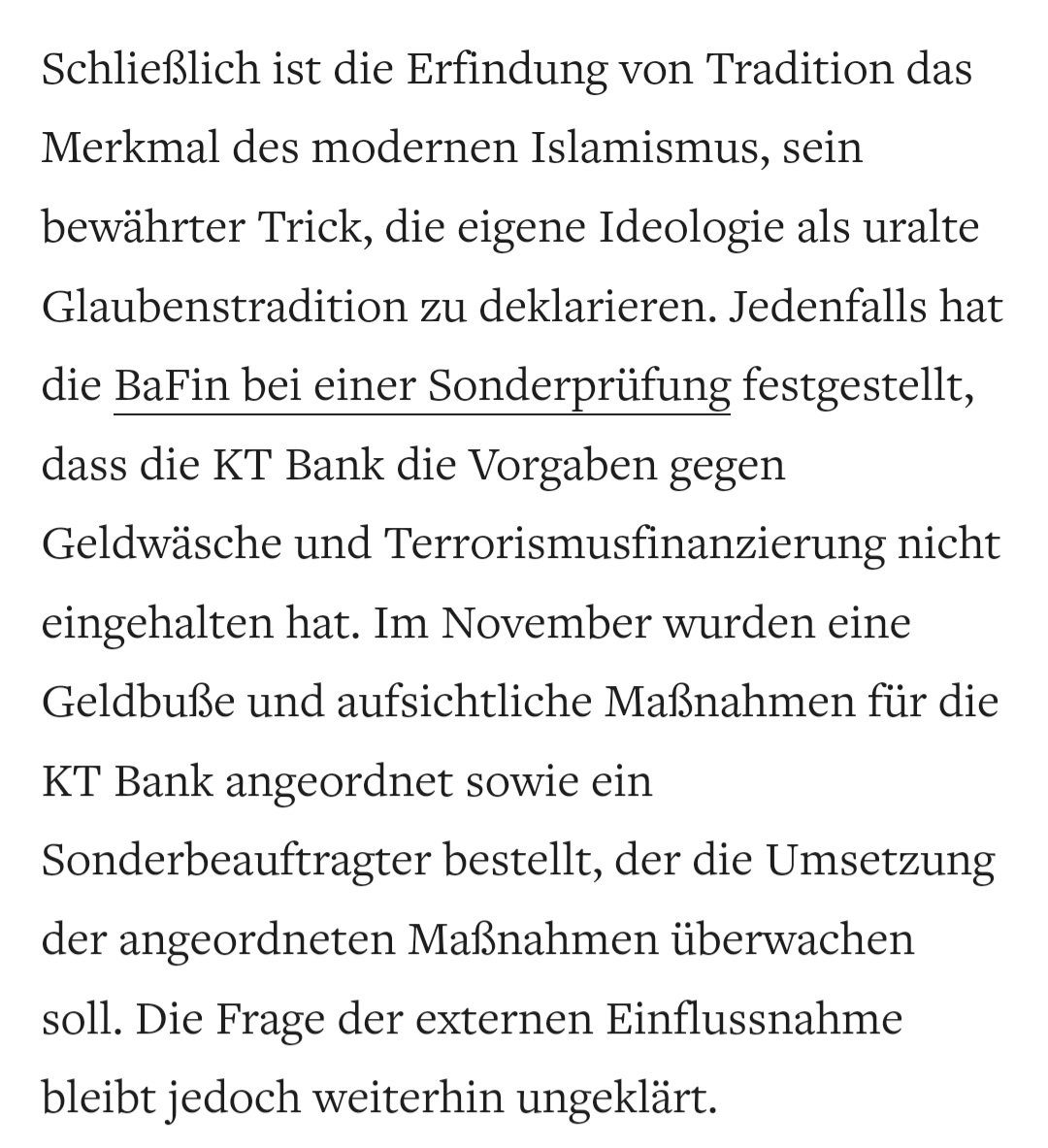 Ich habe über ein Lieblingsthema geschrieben: #IslamicFinance, die Erfindung einer Tradition. Apropos 1. islamische Bank in Deutschland, ziemlich seltsam, dass die BaFin erst nach dem 7. Oktober mal hingeschaut hat. Auf @welt: welt.de/debatte/kommen…