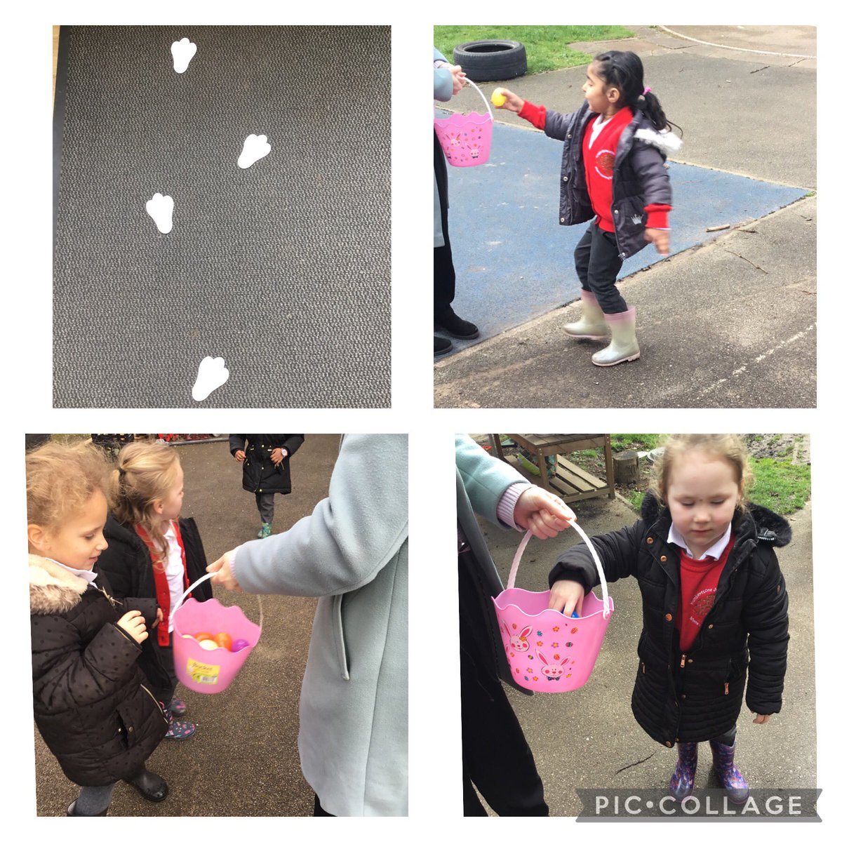 We began the week making chocolate rice crispy cakes, and we ended with an Easter egg hunt outside …. The Easter bunny left colourful eggs for us to find and at the end of the morning they magically turned into chocolate lollipops for us to take home!