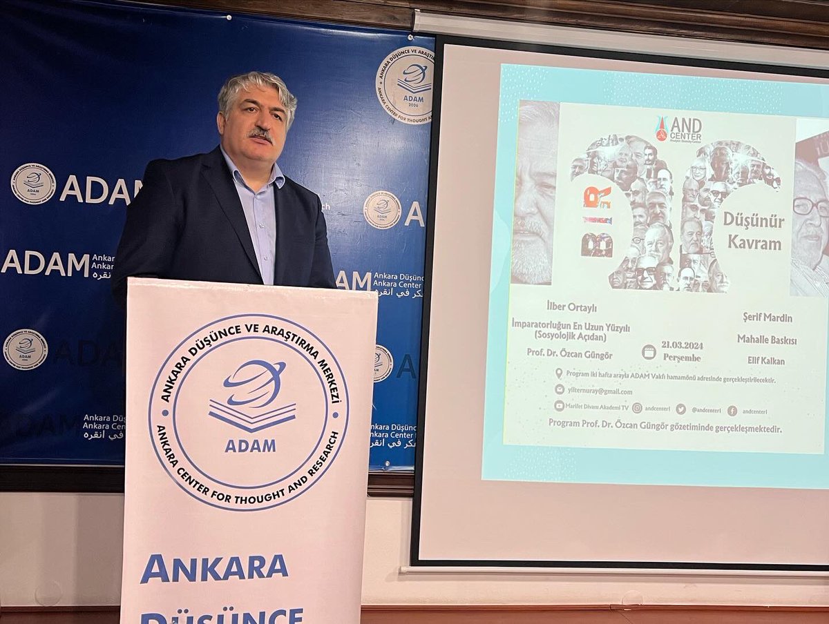 andcenter1's tweet photo. “Bir Düşünür Bir Kavram” projesi kapsamında ilk dersimizde Prof. Dr. Özcan Güngör( @ozcangungr )tarafından “İlber Ortaylı/ İmparatorluğun En Uzun Yüzyılı (Sosyolojik Açıdan)” kavramını dinledik. Hocamıza ve katılımcı hocalara teşekkür ederiz. https://t.co/eut7p6INlB