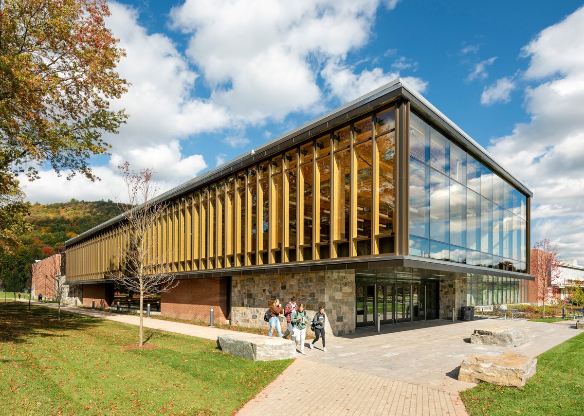 CheriseLakeside's tweet photo. In this latest episode of the @ARCAT_news @DetailedPodcast #DetailedPodcast, I am joined by Sam Batchelor, AIA, LEED AP – Partner at @designLABBERS architects in Boston, Massachusetts.

We are chatting about the amazing @QuinnipiacU Health and Wellness Center in Hamden, Connecticut.

You can listen in here: https://t.co/aft1x1JPEO

Uniting three previously separate departments – health, counseling, and recreation – the Quinnipiac Health and Wellness Center marks a groundbreaking integration, complemented by innovative programs in social and nutritional education.

At the inception of the design journey, the creative team advocated for the incorporation of biophilic design principles, drawing from documented advantages for the mind, body, and spirit.

The building is designed to #LEED Gold, using mass timber as a strategy to reduce overall embodied carbon.

Since opening, weekly student visits have more than tripled from 3,500 visits at the old facility to 12,000 visits at the new building! Wow!

Check it out!

Project Team:
Architect: designLAB architects
Associate Architect: S3 Design Inc.
Civil Engineering: NLJA
MEP/FP Engineering: Buro Happold
Structural Engineering: Buro Happold
Sustainability + Energy Modeling: Buro Happold
General Contractor: FIP Construction, Inc.
Landscape Architect: Stimson Studio

Photo Credit: Anton Grassl
Podcast Production: @Gablmedia

#CSIKraken #Architecture #MassTimber #BiophilicDesign #HealthAndWellness