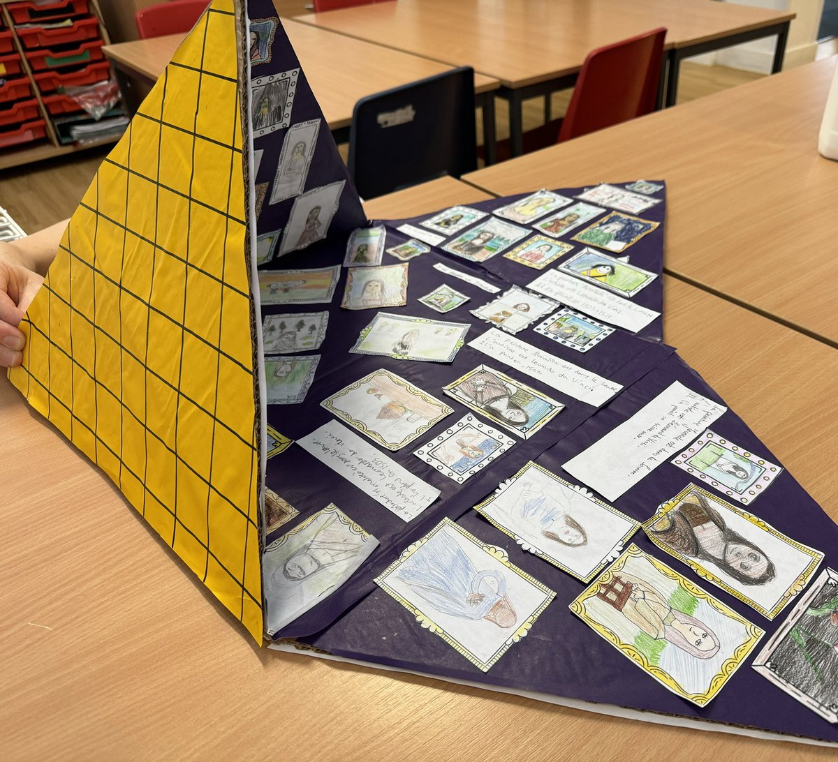 StMatthewsSurb's tweet photo. Great French 🇫🇷 afternoon for Year 6- we made our own Musee du Louvre. Bravo!! 👏 #frenchisfun #museedulouvre https://t.co/HeGTUJdYZV